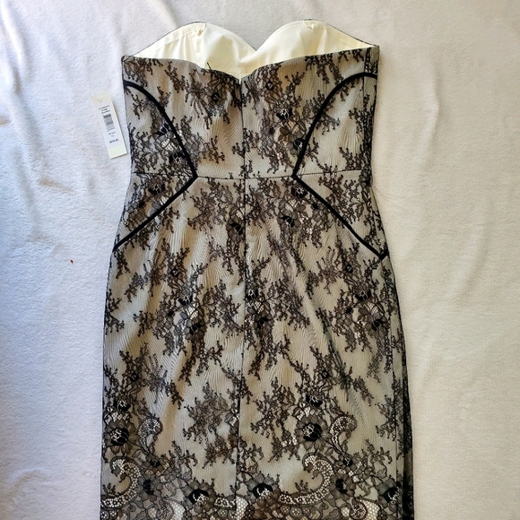 Badgley Mischka Strapless Cocktail Blk&White Sz10 - Picture 3 of 5